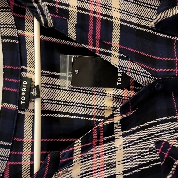 Torrid plaid challis shirt dress - Picture 6 of 9
